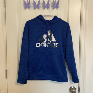 EUC | Adidas women’s dark blue black climawarm‎ logo active hoodie — small
